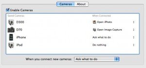 Cameras manages your connections on Mac 