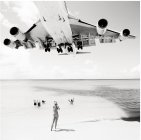 Photographs of Airplanes Hovering Over the Heads of Sunbathers 