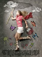 Creative Photos of Models Lying on Chalk Drawings 