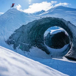 Getting a bird’s eye view of the glacier.