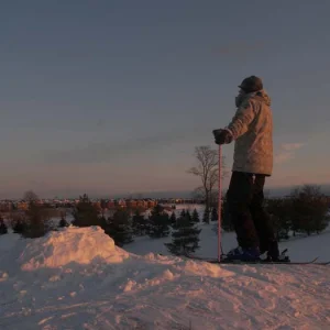 Standing around at sunset
