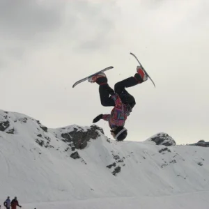 Snowblade Daffy Backflip