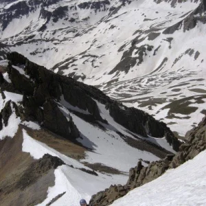 Jen Climbing the Col