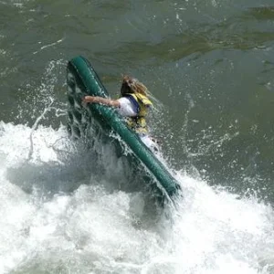 Air mattress rafting