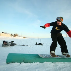 My first time trying out snowboarding