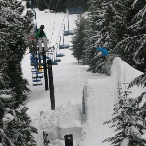 Lift shack jump at skibowl