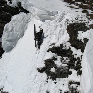 STEEP skiing off Super Star Couloir (entrance shot #1)