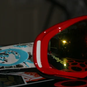 Red with fire and arctic camo strap