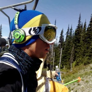 Craig on the chairlift - 2 of 2