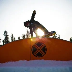 Gregg atop the Sugar Bowl rainbow box