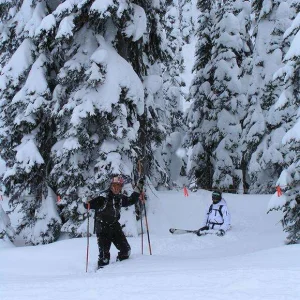 Me climbing outta the backcountry