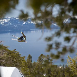 Sick shot of cork 5 with lake tahoe in the back