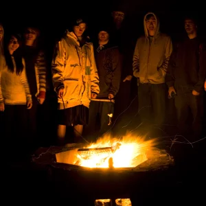 Barnes and Campers at the Fire