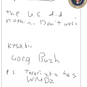 Presidential note.
