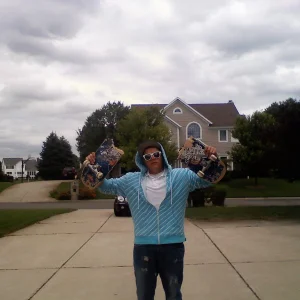 Skating at joels broke it right in half haha