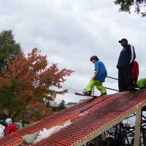 The scaffolding at rail jam