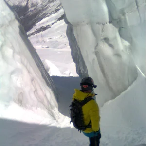 Looking down 'Crevasse Line'