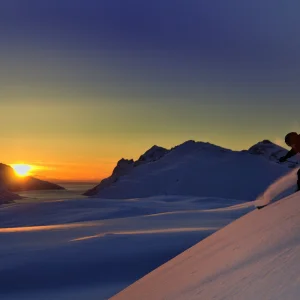 Me skiing in TromsÃ¸, Norway.