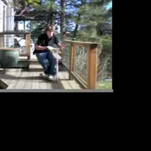 Scooter tail whip. 2 stair