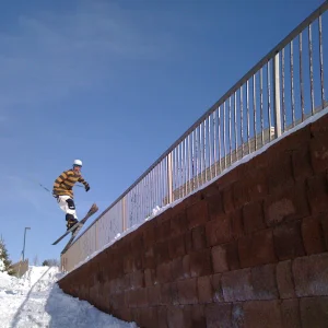 Handrail near a drivethrough in Denver