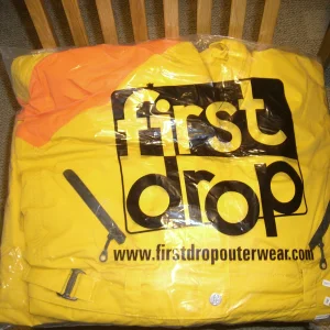 First drop yellow and orange pants never worn in package