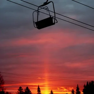 Chair lift sunrise