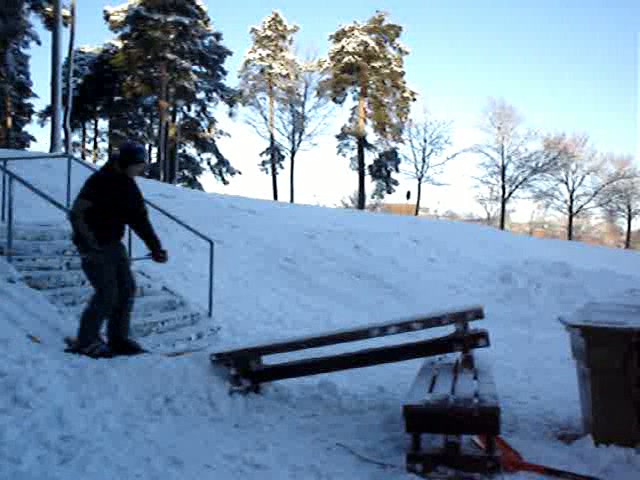 some box skiing with my very old, salomon skiis