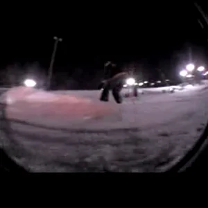 Snowboarding on a Round top box