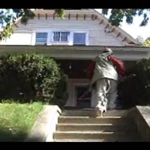 Homemade tramp skis = fun