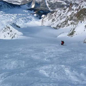 Top of the Glacier Rond, a Hanging Glacier with around a 200m Ice Cliff at the Bottom. The top is ar