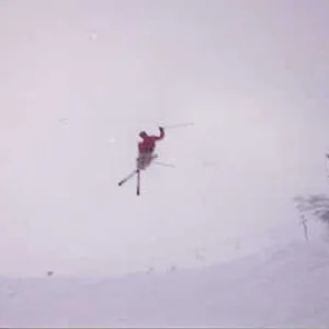 tail grab off a hip.