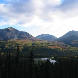 Darker shot of Wells Creek with the mountains