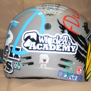 back of grey smith maze helmet