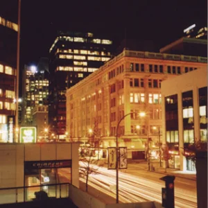 On top of a parking garage downtown