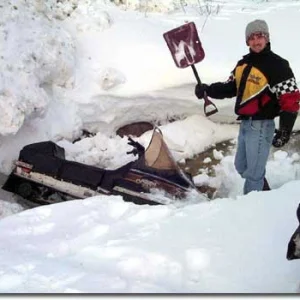 And this is why not to drive on a half frozen creek