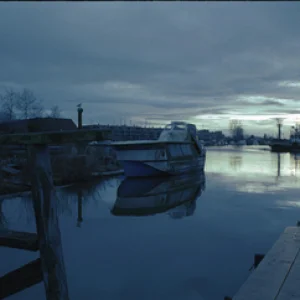 Ladner Harbor at sunset.