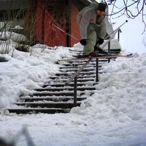 Railslide on handrail