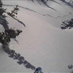 Shot from helmet camera, first tracks