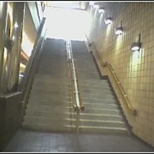 kinked wooden rail at decatur Ga's subway