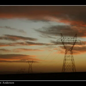 Powerlines at sunset