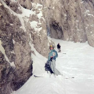 Me in the Canale Holzer (the couloir in Italy that Nobis/Black skied, featured in High Life)