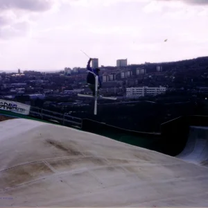 Trying to pull a move on the not so bit 'big air' jump.