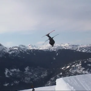 upside down in tha air....