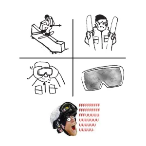 When hiking a feature with goggles on your head