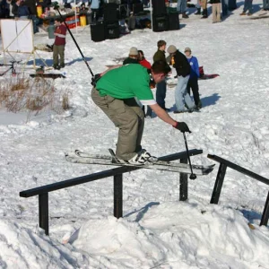 From Clarkson University's 2005 Winterfest.... Kinda shady rail setup but was fun