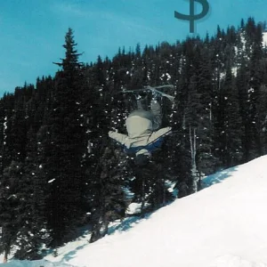 Backflip in Whistler - dollar signs are from editing program