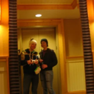 Waiting for the elevator...