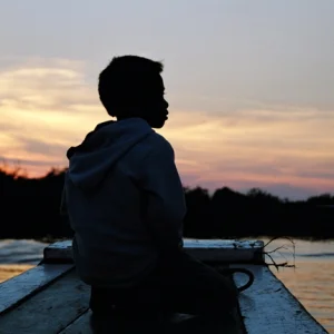 this guy pushed off and docked for us, probably about 8 years old.