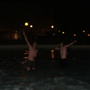 1 am swim in our college fountain