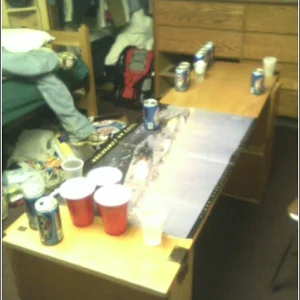 pong table with vail poster